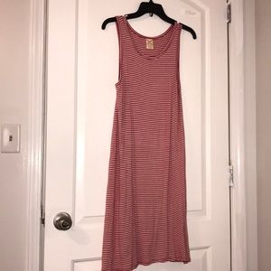 A red and white stripe dress with soft material